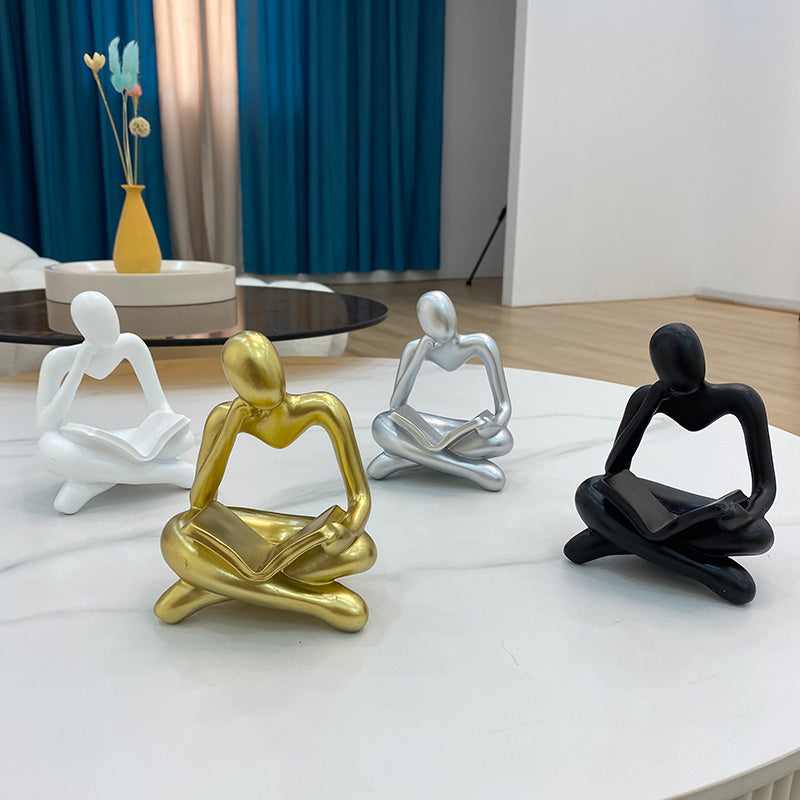 Resin Reading Book Figurines