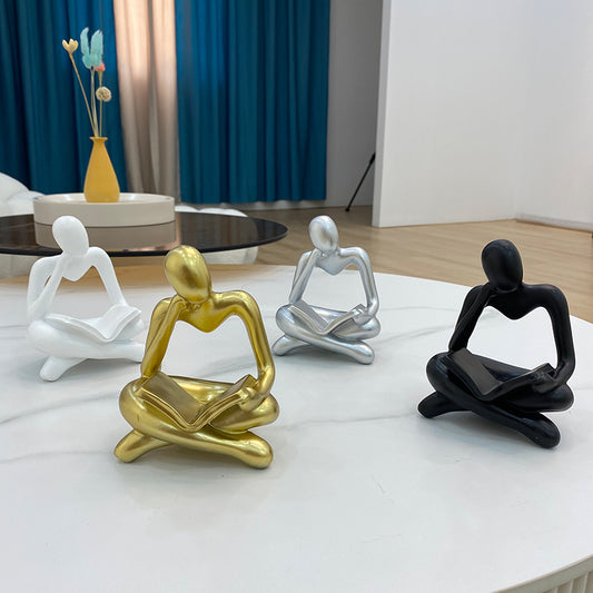 Resin Reading Book Figurines